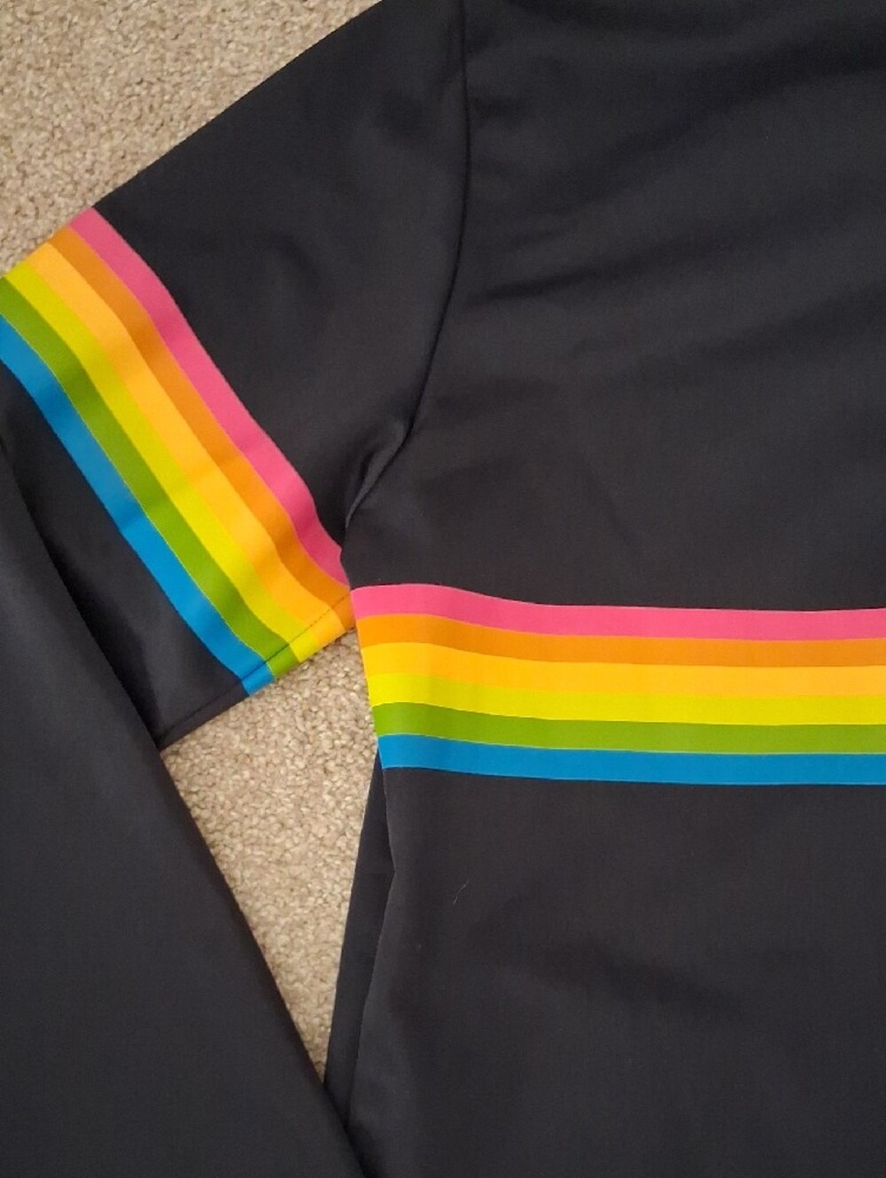 Vintage Men's Polaroid Impossible Dark Navy-BlackTrack Zip Up-Rainbow Stripe (M) - Picture 5 of 12
